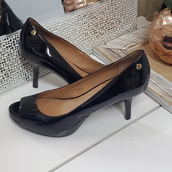 CALVIN KLEIN 'Garda' Peep Toe Platform Pumps - Picture 4 of 11